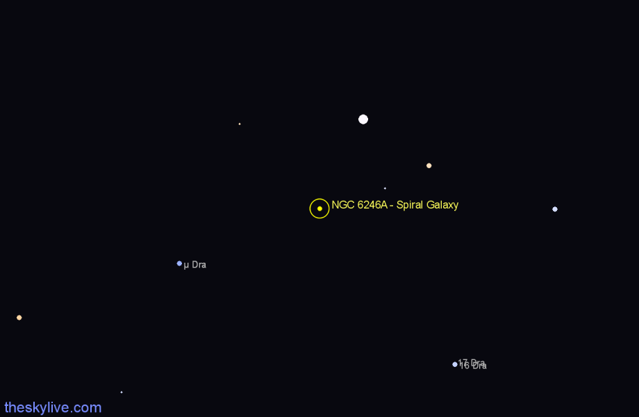 Finder chart NGC 6246A - Spiral Galaxy in Draco star
