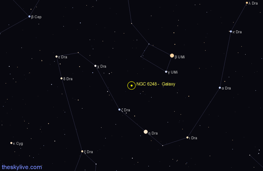 Finder chart NGC 6248 - Galaxy in Draco star