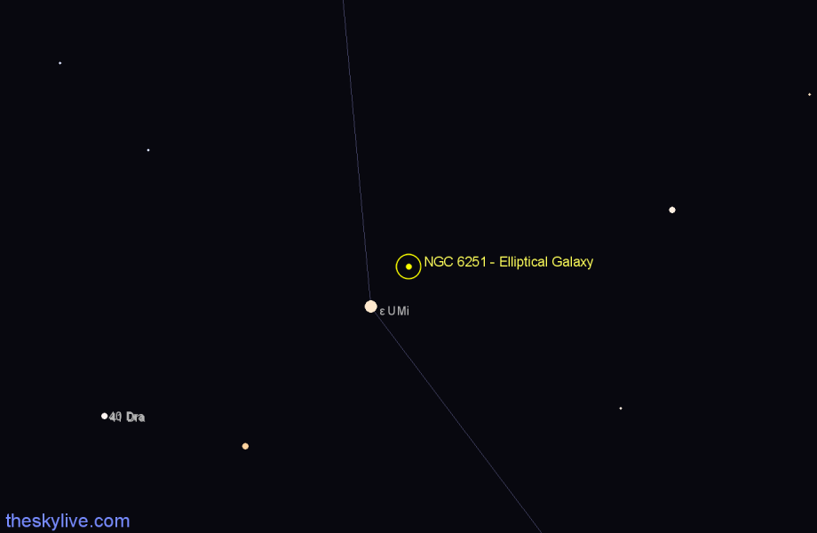 Finder chart NGC 6251 - Elliptical Galaxy in Ursa Minor star