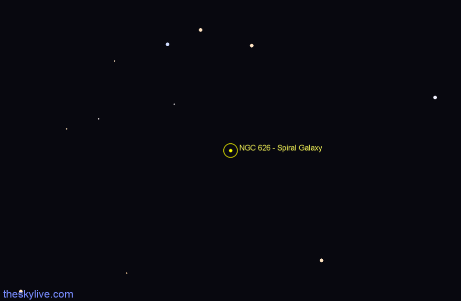 Finder chart NGC 626 - Spiral Galaxy in Sculptor star