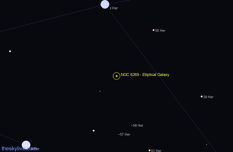 Finder chart NGC 6269 - Elliptical Galaxy in Hercules star