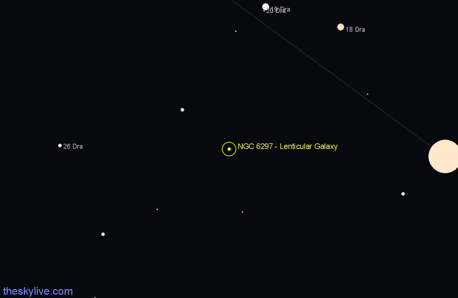 Finder chart NGC 6297 - Lenticular Galaxy in Draco star