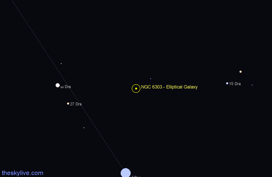 Finder chart NGC 6303 - Elliptical Galaxy in Draco star