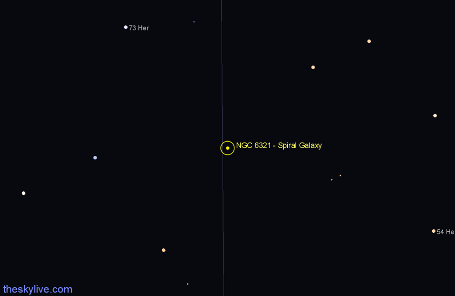 Finder chart NGC 6321 - Spiral Galaxy in Hercules star