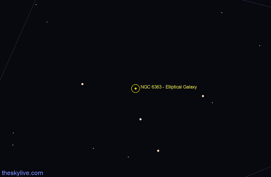 Finder chart NGC 6363 - Elliptical Galaxy in Hercules star