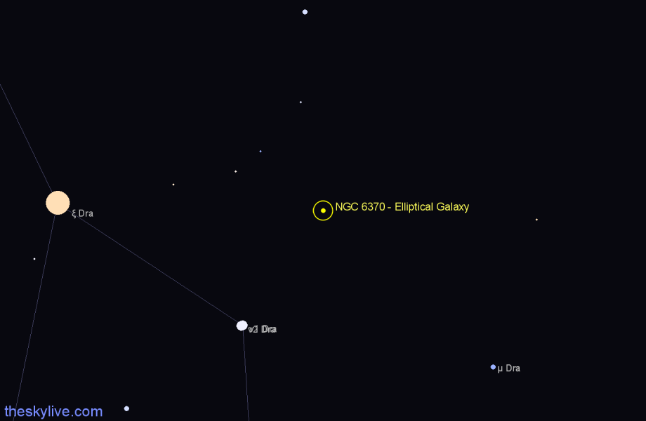 Finder chart NGC 6370 - Elliptical Galaxy in Draco star