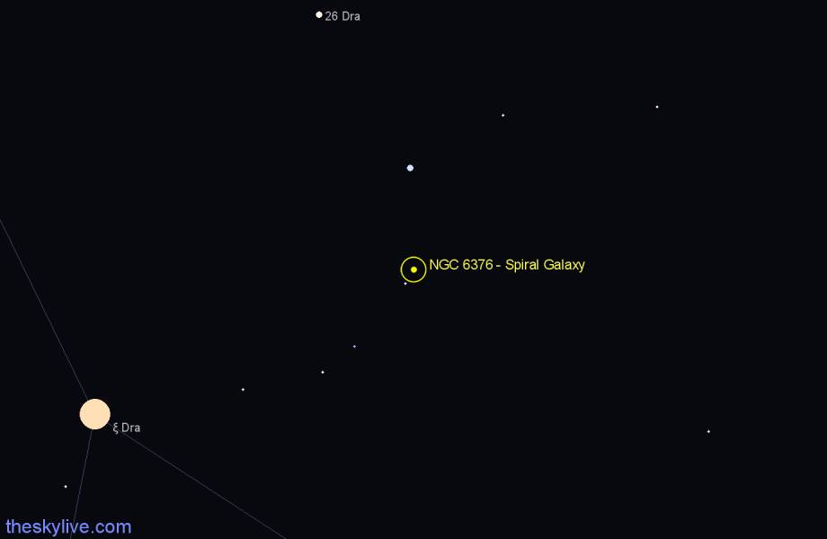 Finder chart NGC 6376 - Spiral Galaxy in Draco star