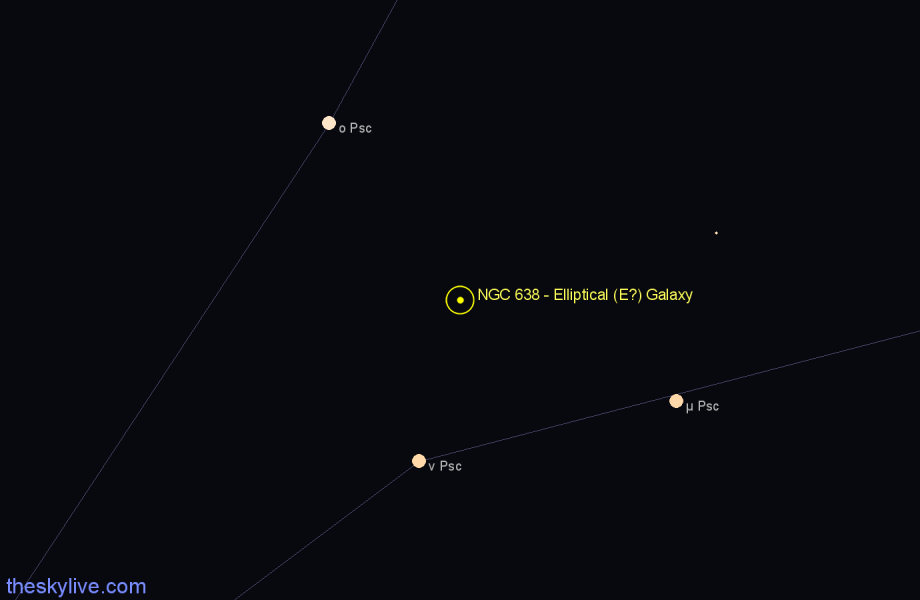 Finder chart NGC 638 - Elliptical (E?) Galaxy in Pisces star