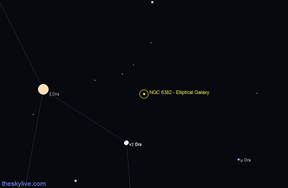Finder chart NGC 6382 - Elliptical Galaxy in Draco star