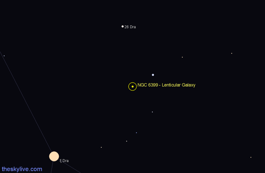 Finder chart NGC 6399 - Lenticular Galaxy in Draco star