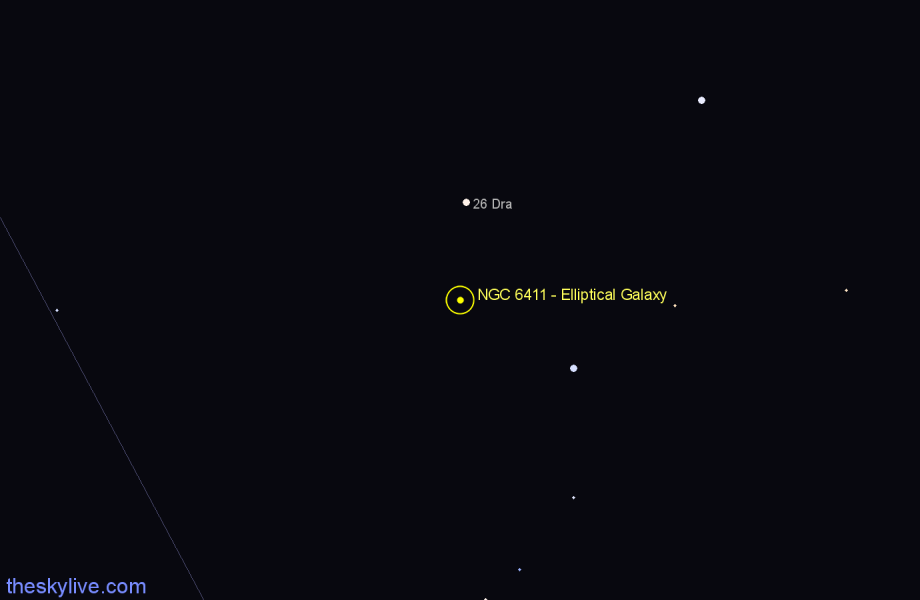 Finder chart NGC 6411 - Elliptical Galaxy in Draco star