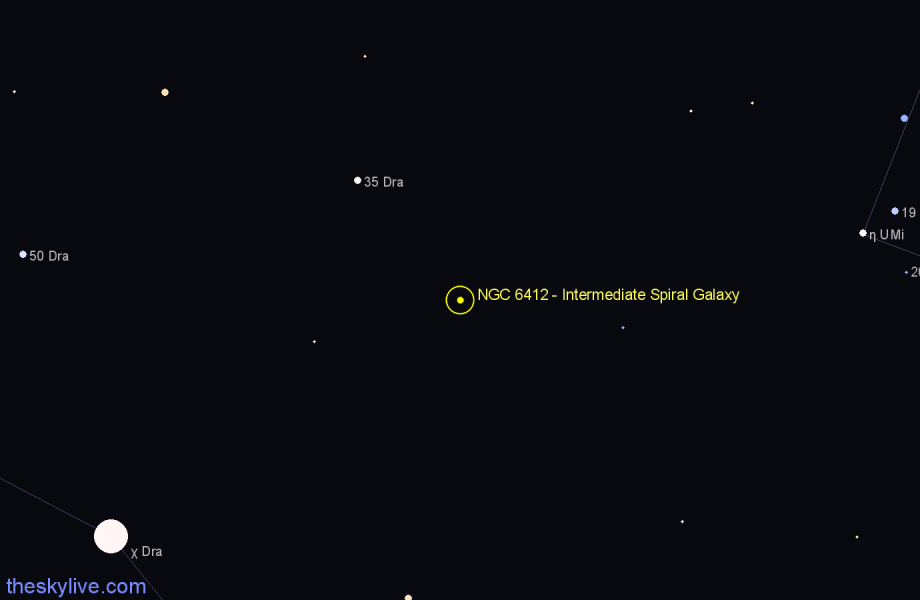 Finder chart NGC 6412 - Intermediate Spiral Galaxy in Draco star