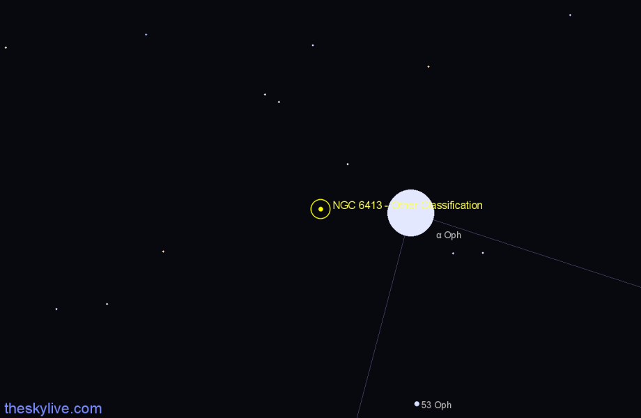 Finder chart NGC 6413 - Other Classification in Ophiuchus star