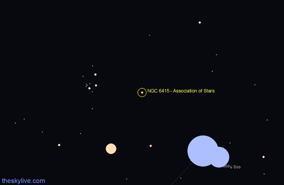 Finder chart NGC 6415 - Association of Stars in Scorpius star
