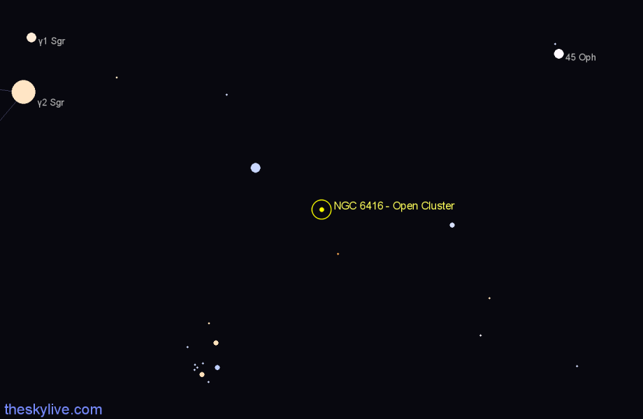 Finder chart NGC 6416 - Open Cluster in Scorpius star