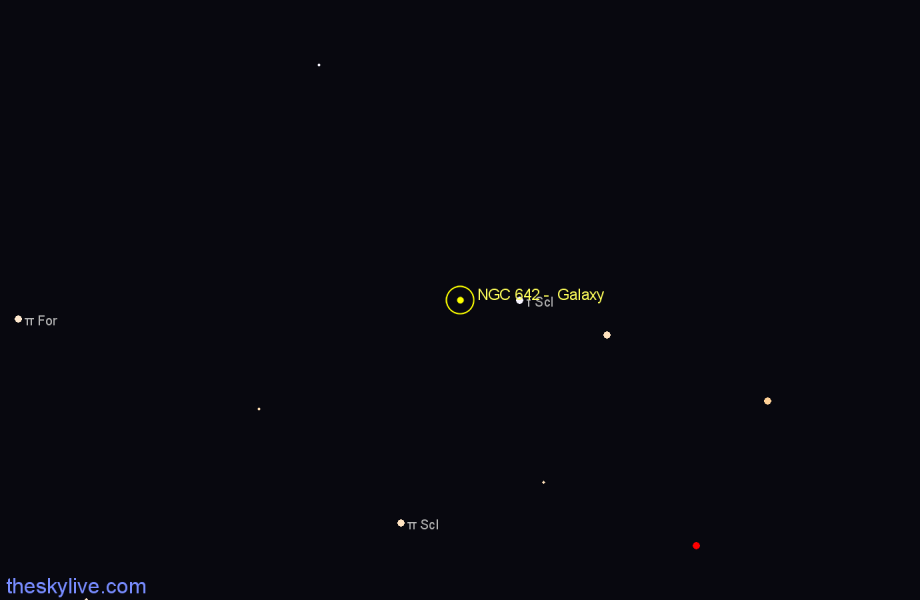 Finder chart NGC 642 - Galaxy in Sculptor star