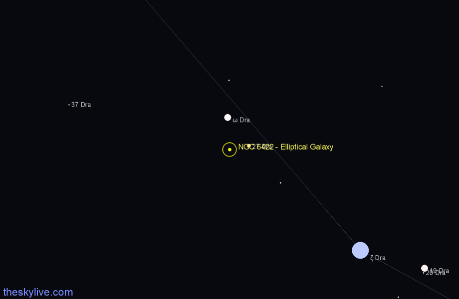 Finder chart NGC 6422 - Elliptical Galaxy in Draco star
