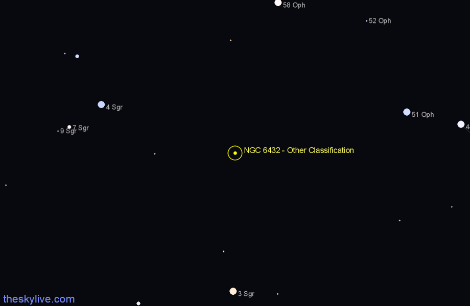 Finder chart NGC 6432 - Other Classification in Sagittarius star