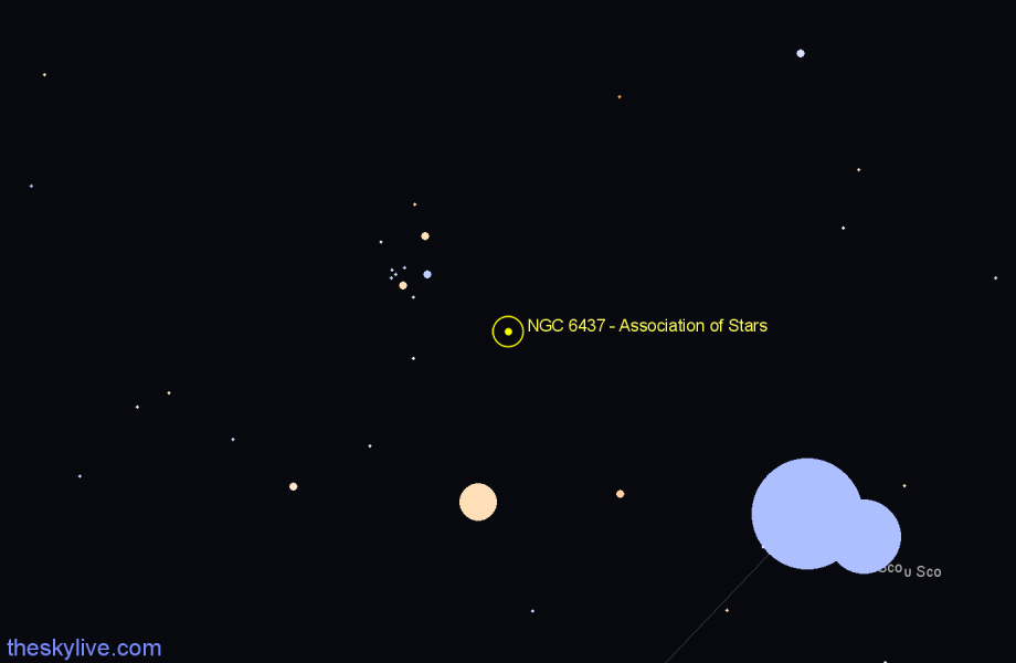 Finder chart NGC 6437 - Association of Stars in Scorpius star