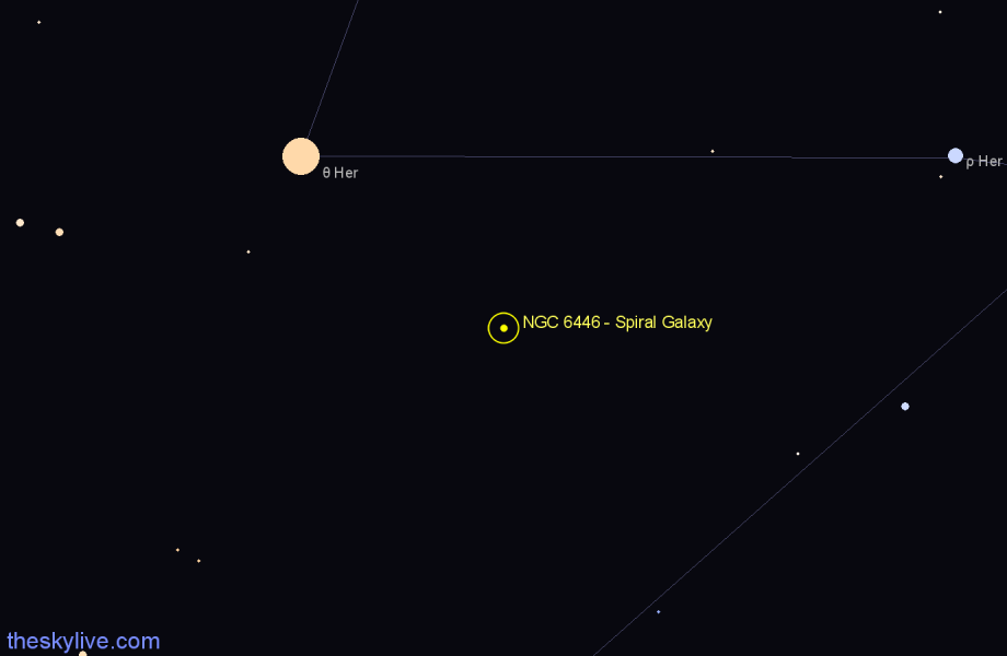 Finder chart NGC 6446 - Spiral Galaxy in Hercules star