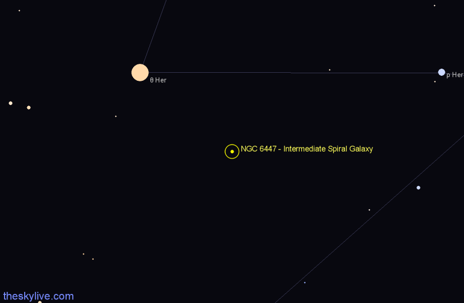 Finder chart NGC 6447 - Intermediate Spiral Galaxy in Hercules star