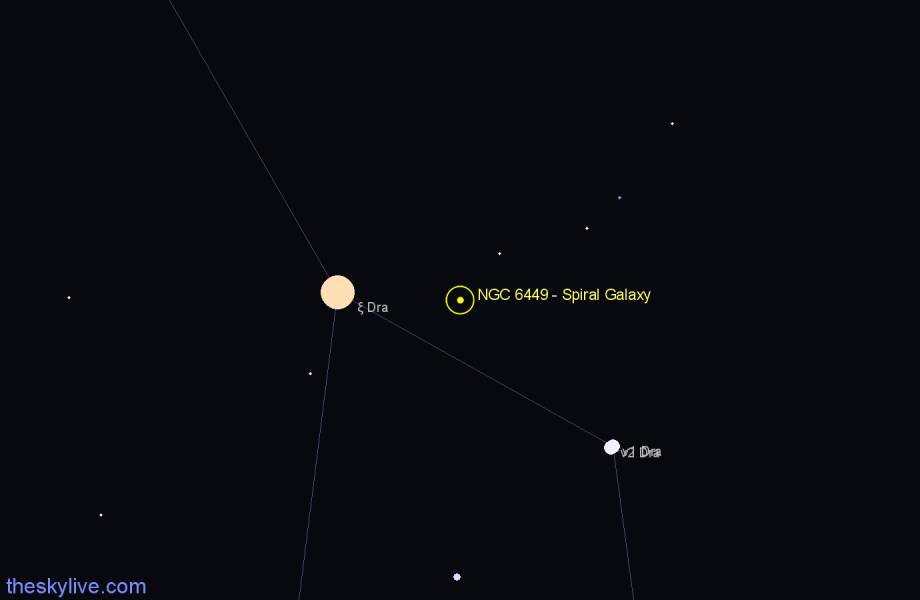 Finder chart NGC 6449 - Spiral Galaxy in Draco star