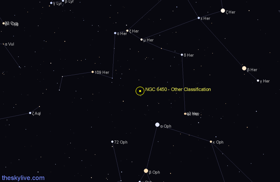 Finder chart NGC 6450 - Other Classification in Hercules star