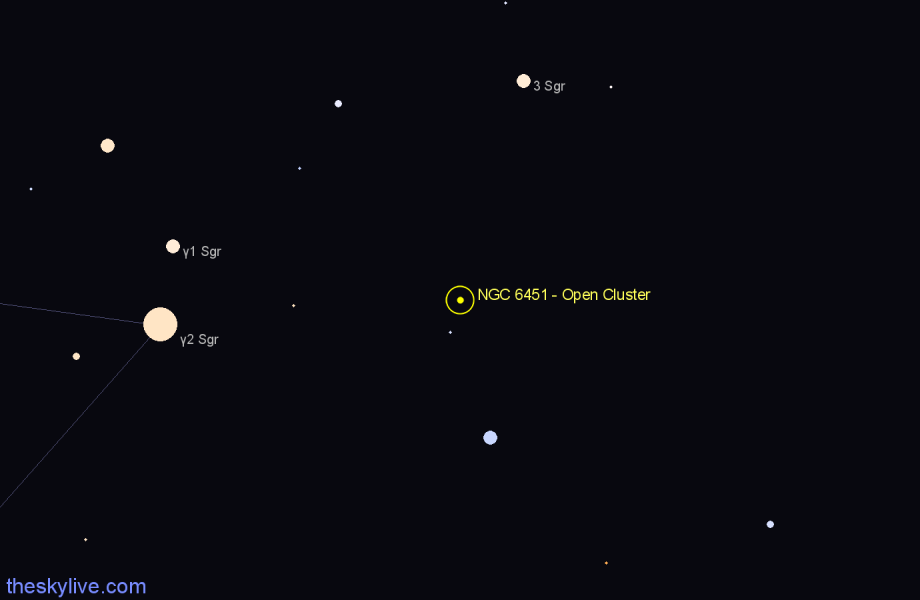 Finder chart NGC 6451 - Open Cluster in Scorpius star