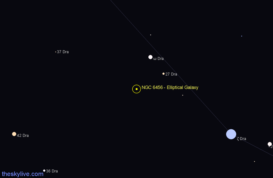 Finder chart NGC 6456 - Elliptical Galaxy in Draco star