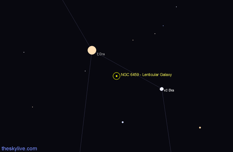 Finder chart NGC 6459 - Lenticular Galaxy in Draco star