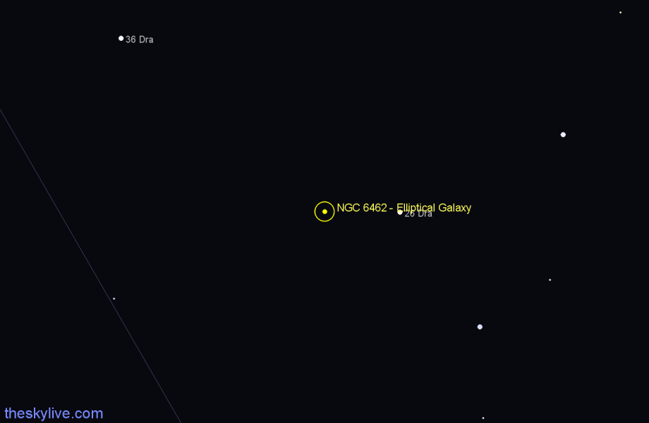 Finder chart NGC 6462 - Elliptical Galaxy in Draco star