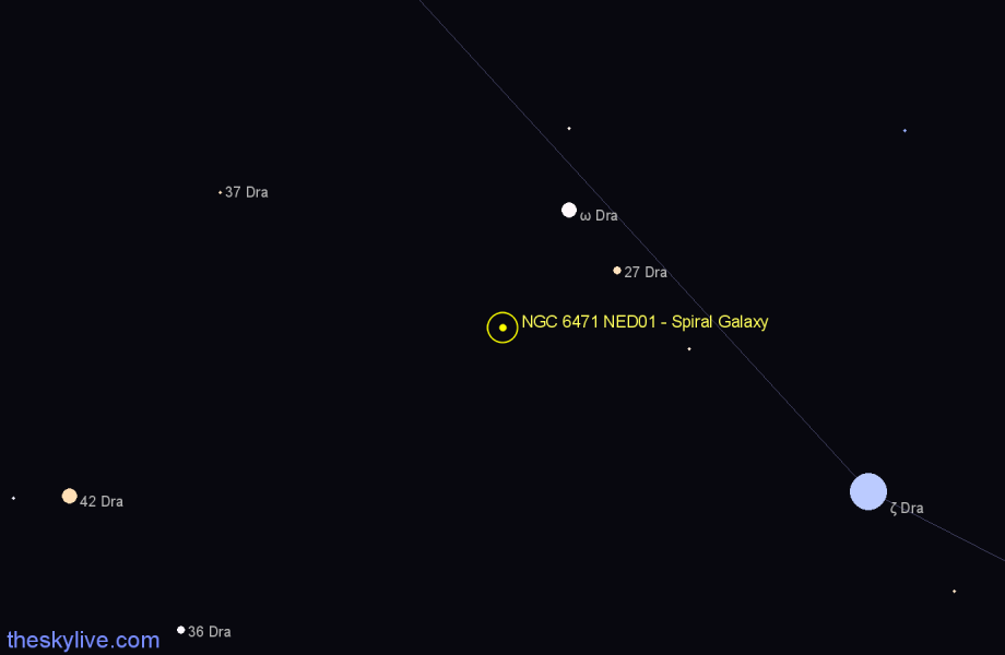 Finder chart NGC 6471 NED01 - Spiral Galaxy in Draco star