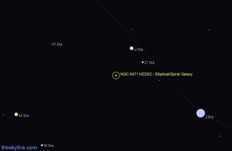 Finder chart NGC 6471 NED02 - Elliptical/Spiral Galaxy in Draco star