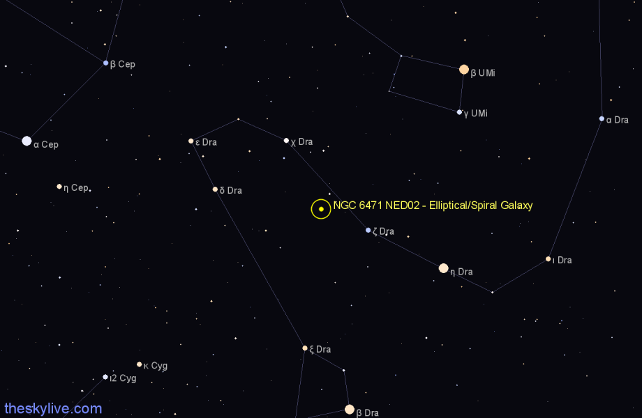 Finder chart NGC 6471 NED02 - Elliptical/Spiral Galaxy in Draco star