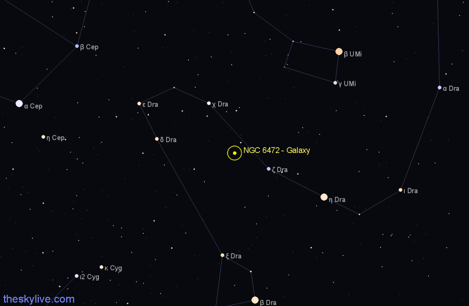 Finder chart NGC 6472 - Galaxy in Draco star