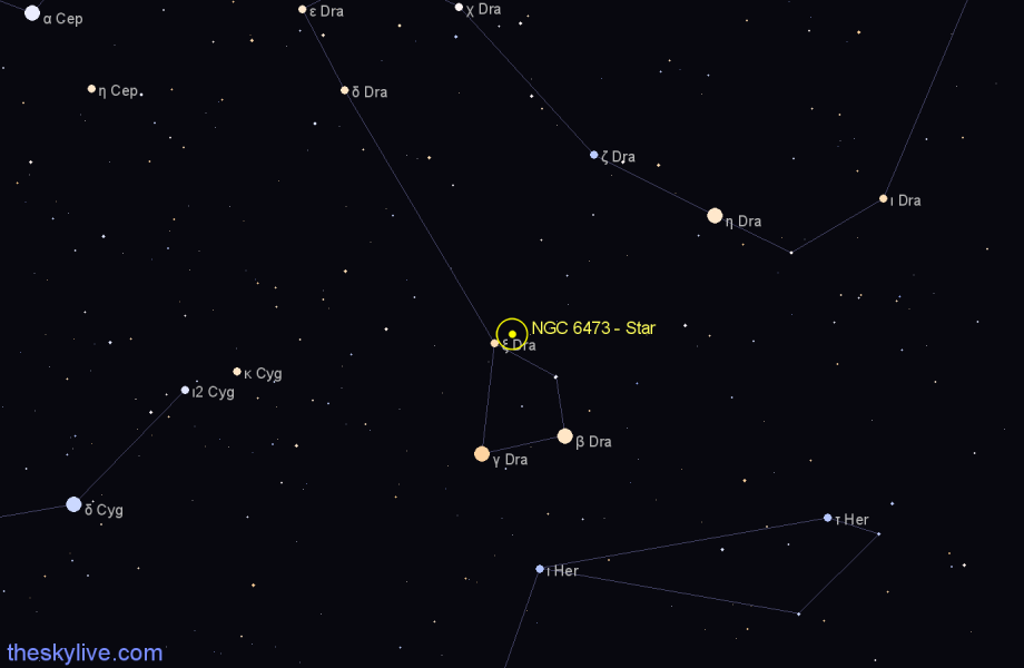 Finder chart NGC 6473 - Star in Draco star
