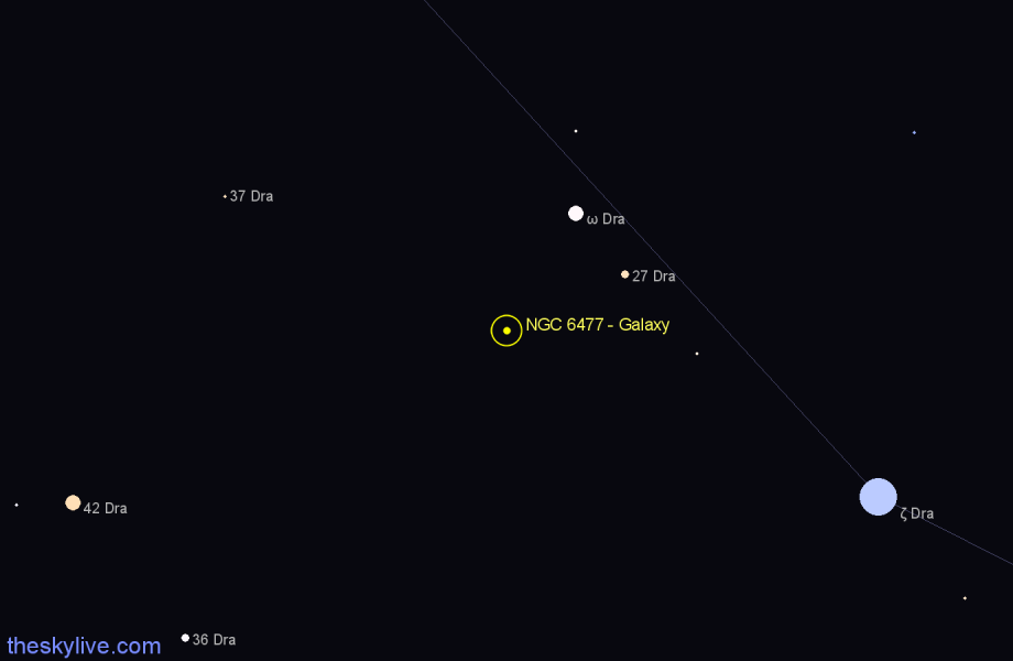 Finder chart NGC 6477 - Galaxy in Draco star