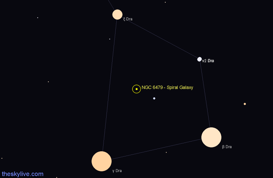 Finder chart NGC 6479 - Spiral Galaxy in Draco star