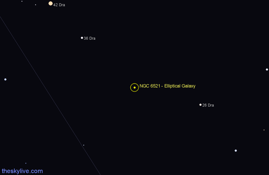 Finder chart NGC 6521 - Elliptical Galaxy in Draco star