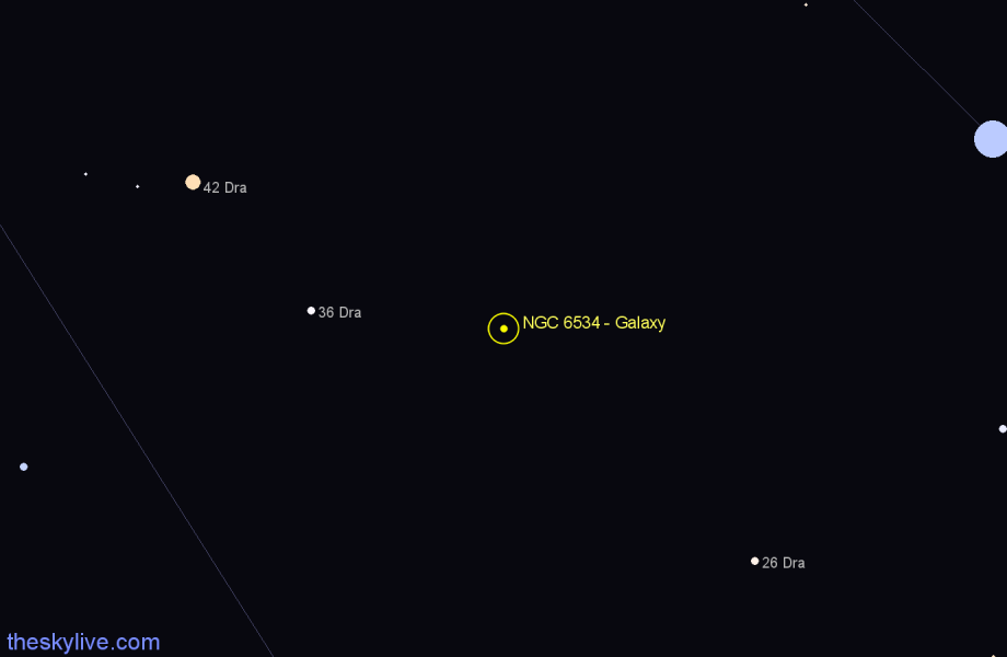 Finder chart NGC 6534 - Galaxy in Draco star