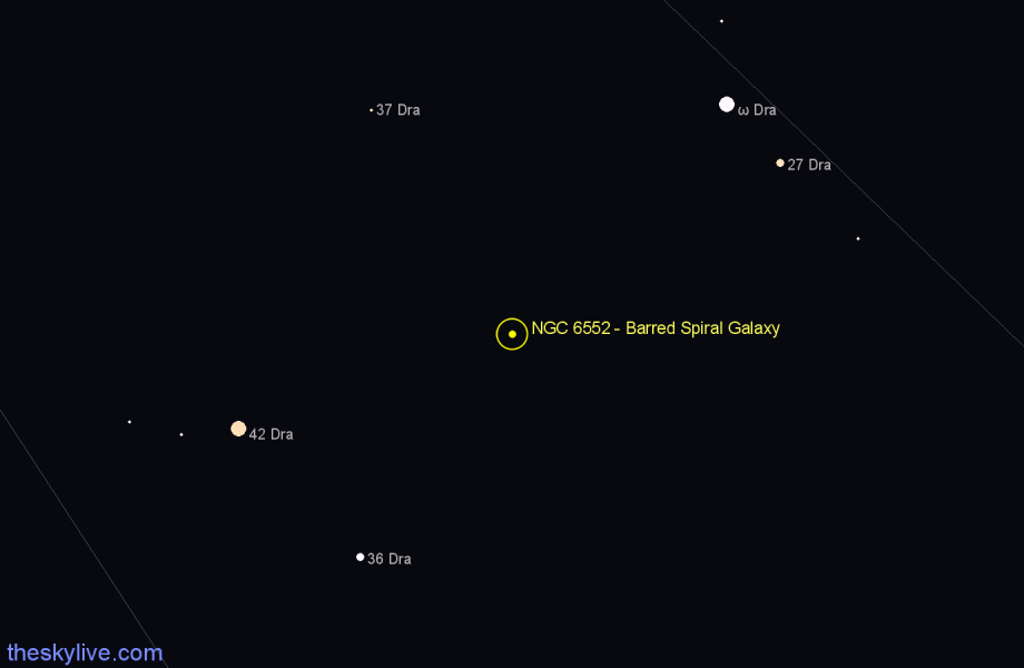 Finder chart NGC 6552 - Barred Spiral Galaxy in Draco star