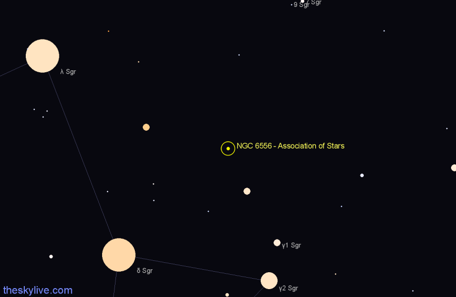 Finder chart NGC 6556 - Association of Stars in Sagittarius star