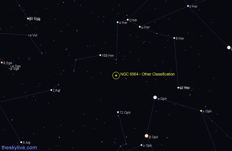 Finder chart NGC 6564 - Other Classification in Hercules star