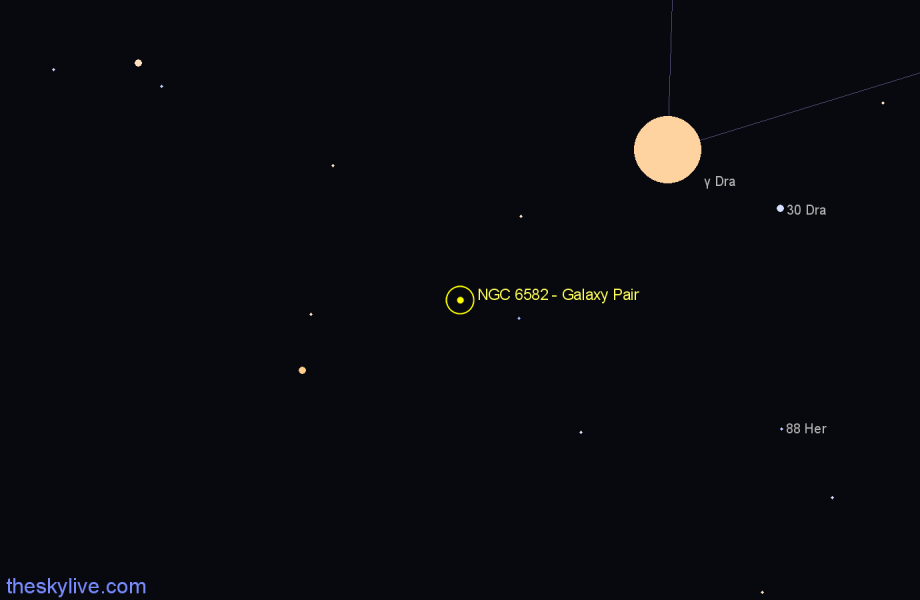 Finder chart NGC 6582 - Galaxy Pair in Hercules star