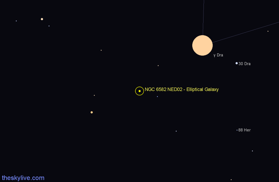 Finder chart NGC 6582 NED02 - Elliptical Galaxy in Hercules star