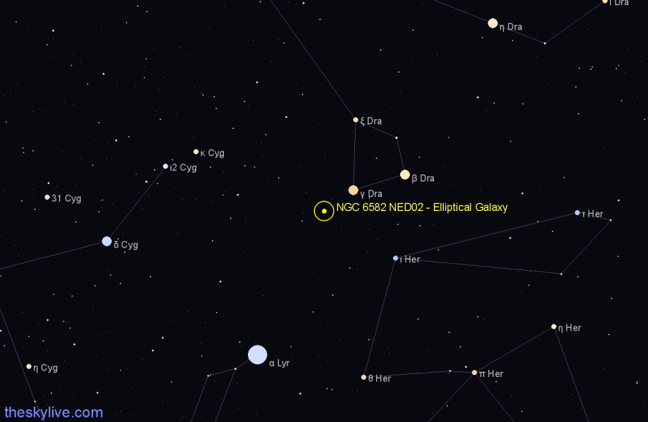 Finder chart NGC 6582 NED02 - Elliptical Galaxy in Hercules star