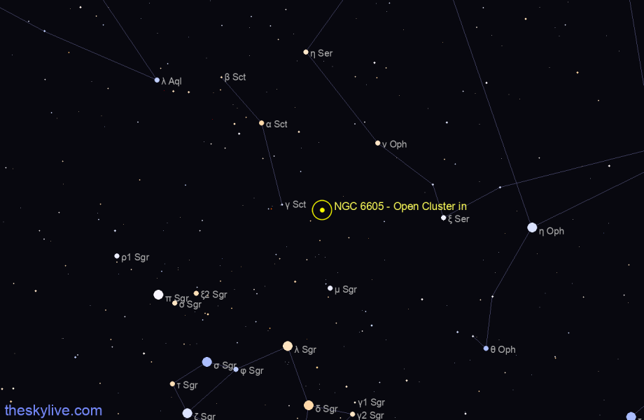 Finder chart NGC 6605 - Open Cluster in  star