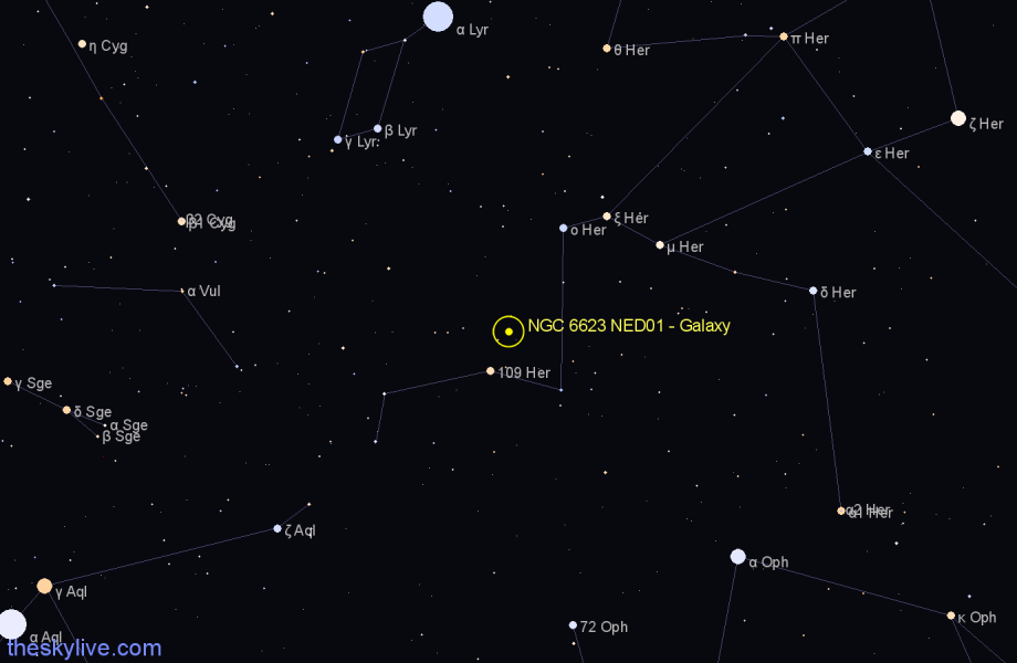 Finder chart NGC 6623 NED01 - Galaxy in Hercules star