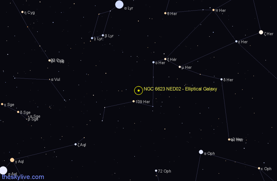 Finder chart NGC 6623 NED02 - Elliptical Galaxy in Hercules star