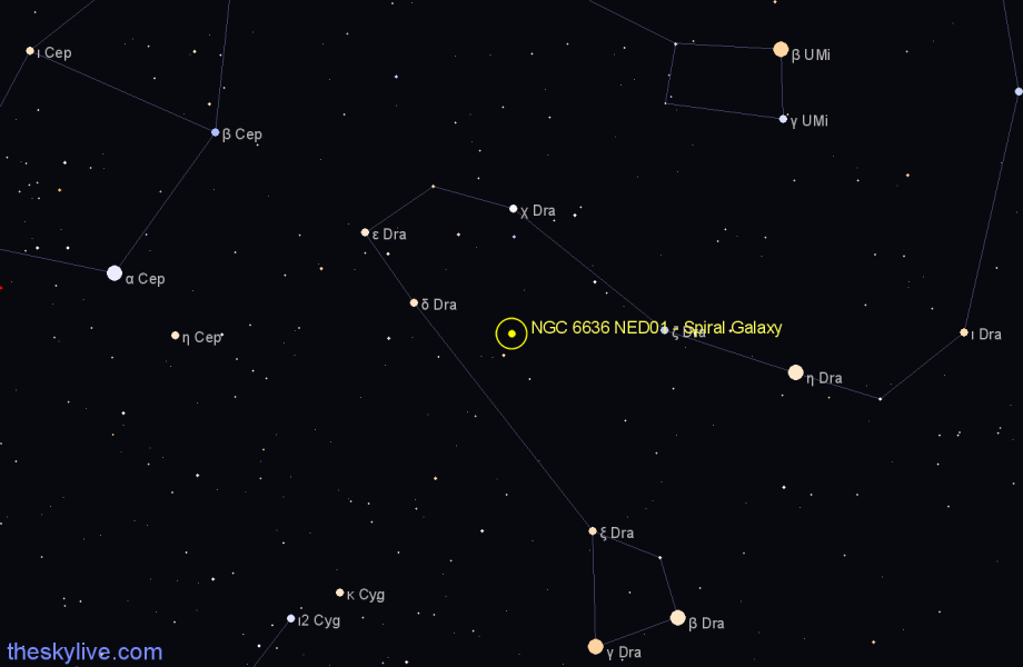 Finder chart NGC 6636 NED01 - Spiral Galaxy in Draco star
